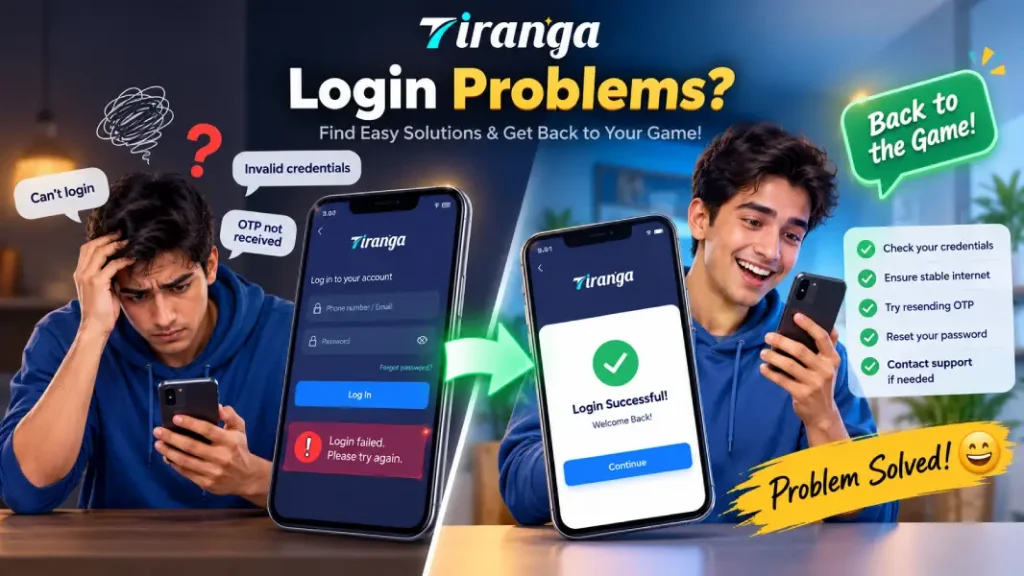 tiranga game login problem